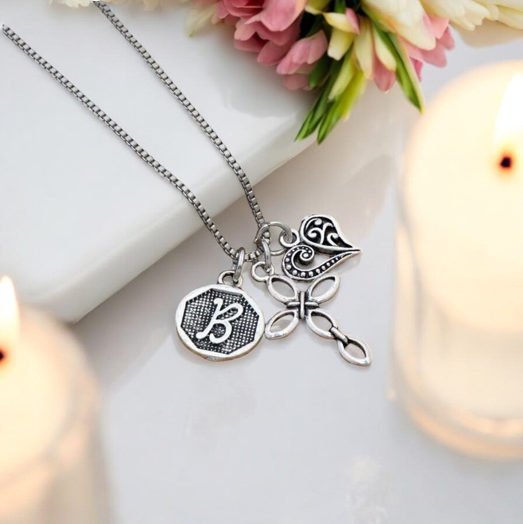 Brighten Your Day, Gorgeous Pendant Charms and Initial Necklace