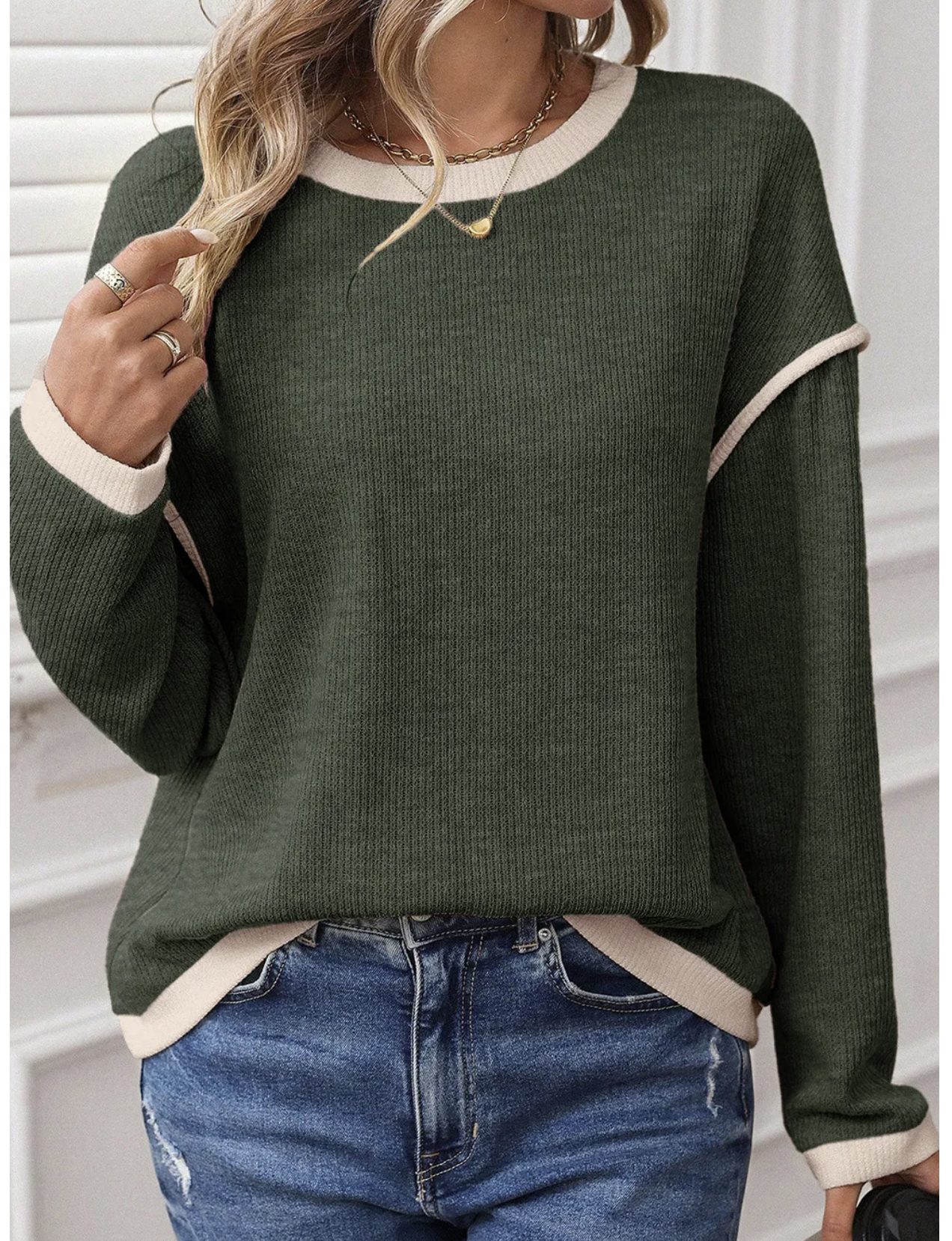 The Contrast Charm Knit Top