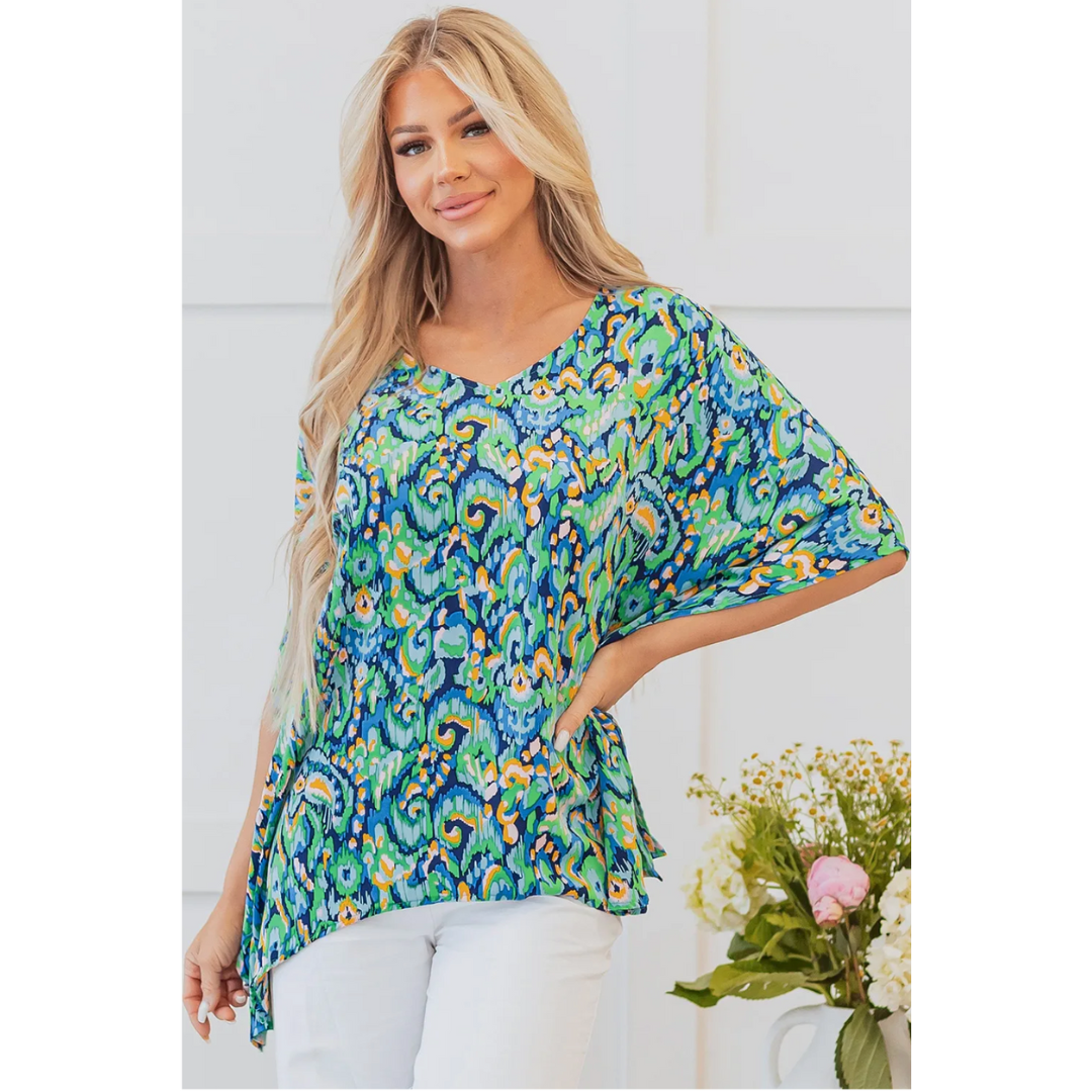 Color Your World, Half Sleeve Abstract Print Tunic