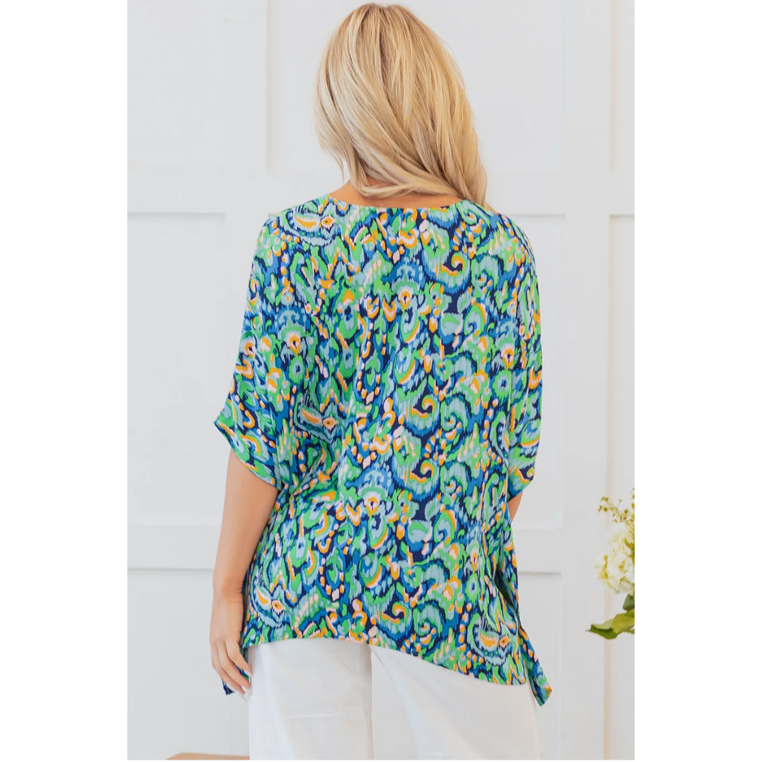 Color Your World, Half Sleeve Abstract Print Tunic