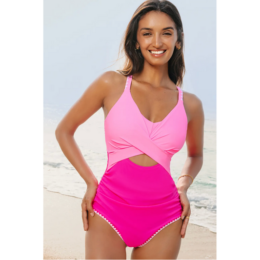 Boldly You, Colorblock One Piece Tummy Control Swimsuit