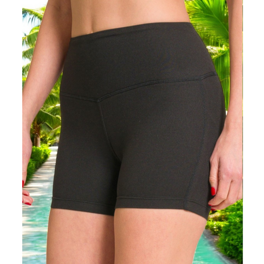 Believe Me, High Waist Wide Bank Athletic Shorts