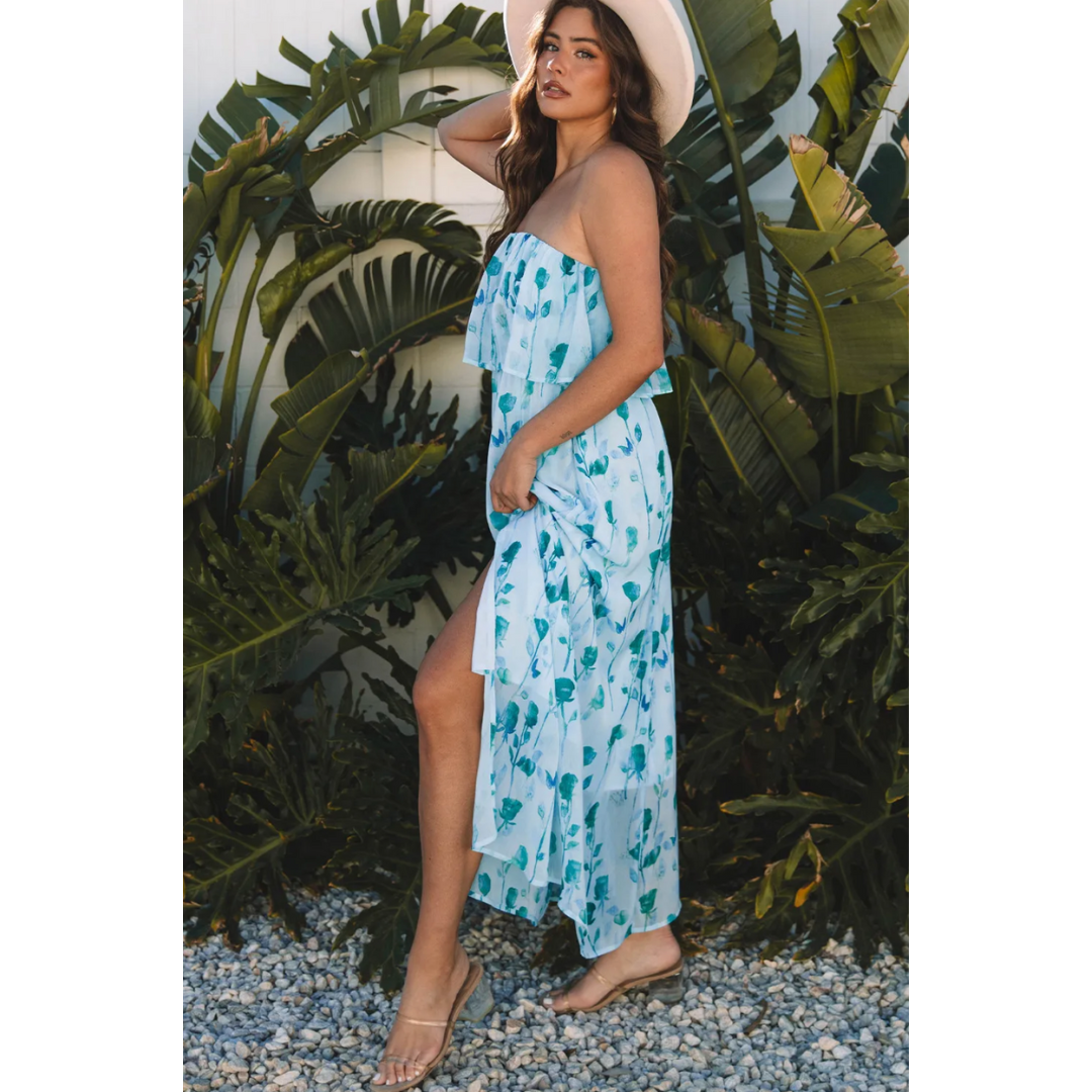 Came To Play, Sleeveless Floral Maxi with Side Slit