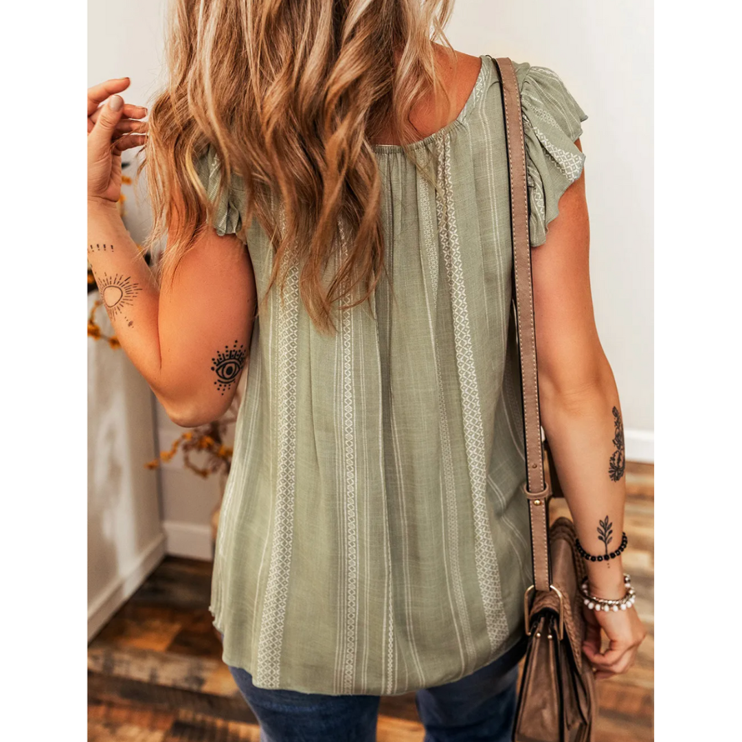 Keep It Up, Short Flutter Sleeve Tunic