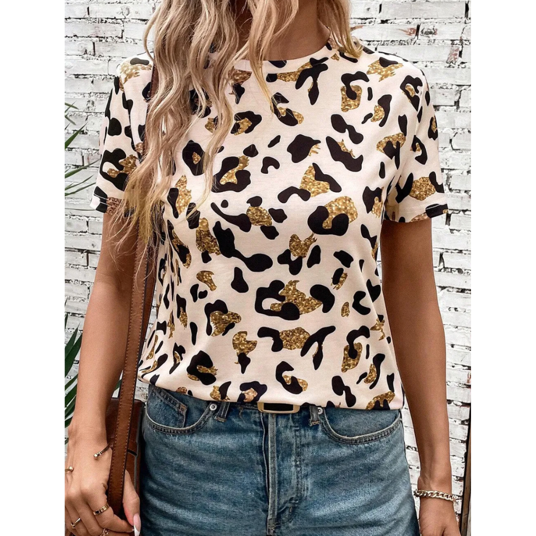 Chasing Dreams, Short Sleeve Leopard Top