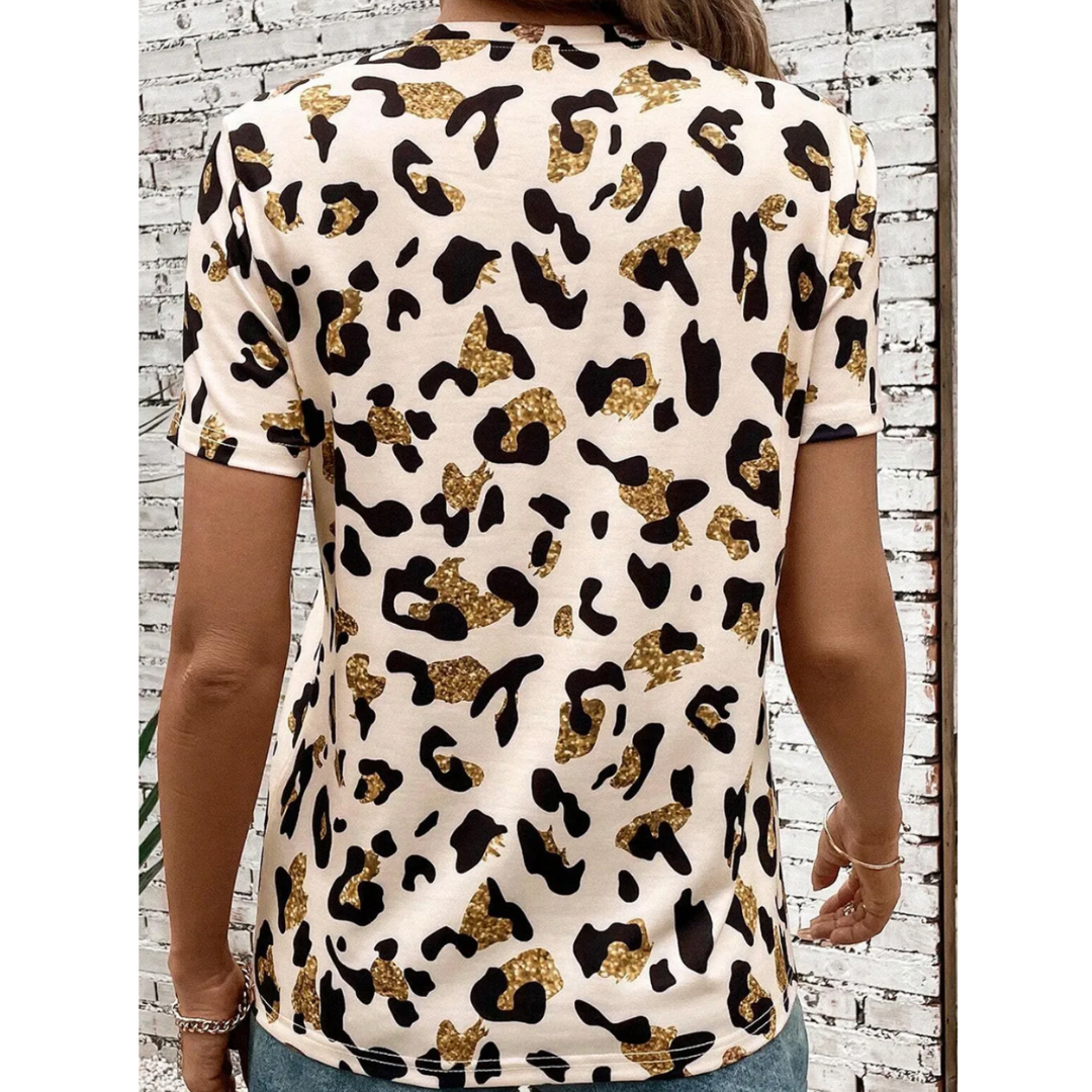 Chasing Dreams, Short Sleeve Leopard Top