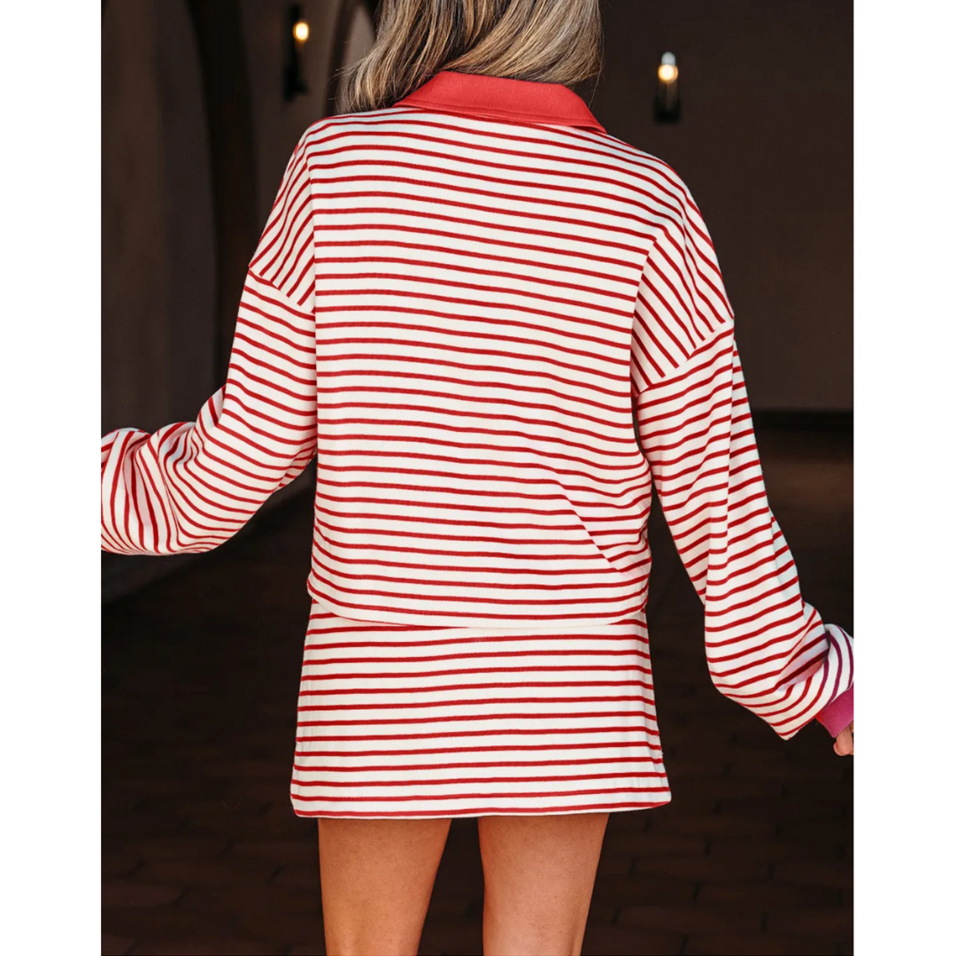 Coastal Breeze Striped Skort Set