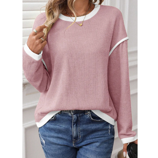 Blush Breeze Contrast Pullover