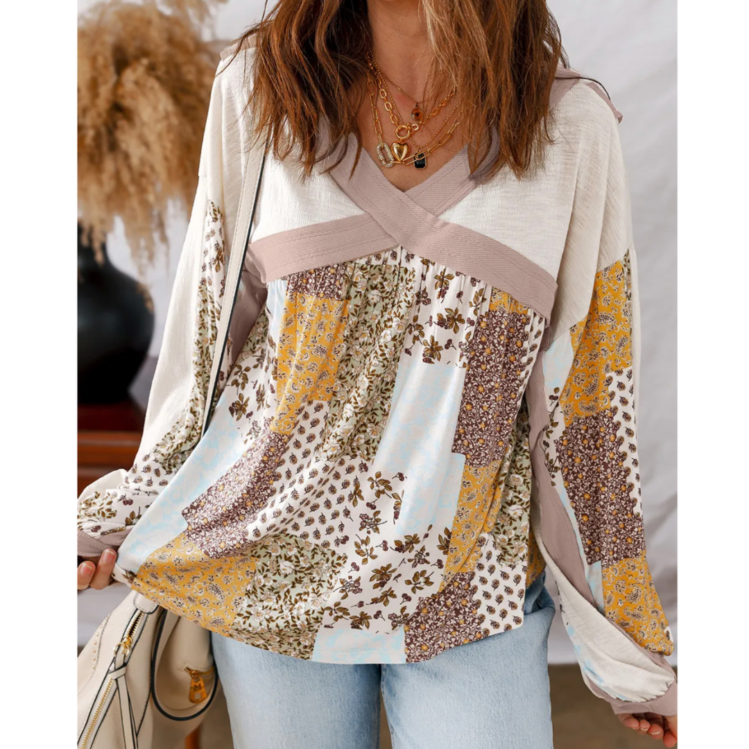 Golden Meadow Patchwork Blouse