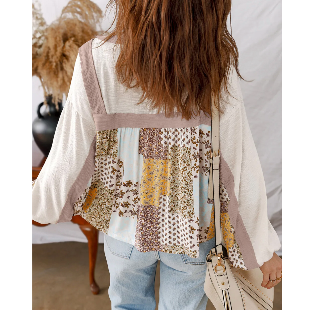 Golden Meadow Patchwork Blouse