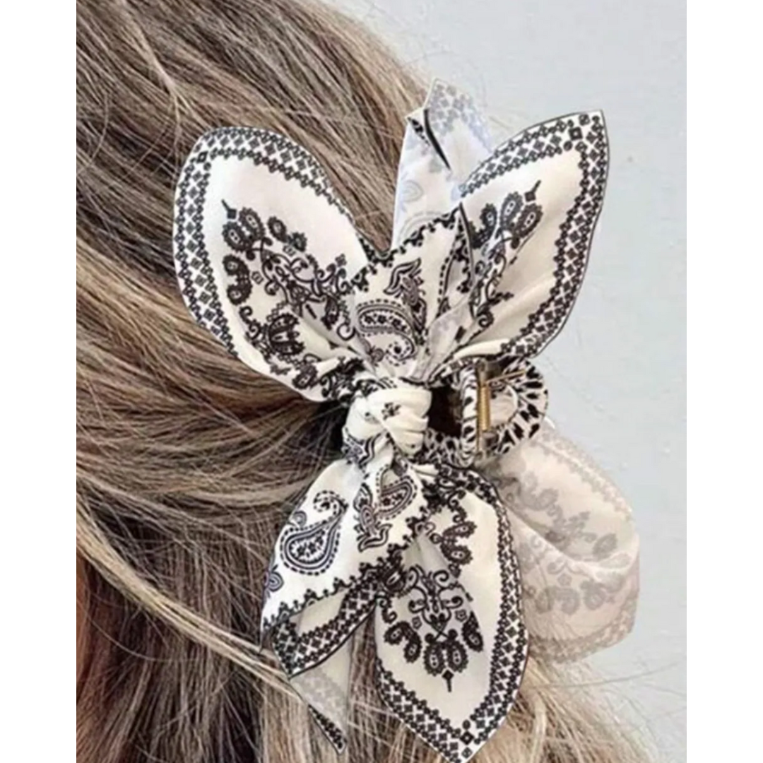 Paisley Charm Bandana Bow Clip