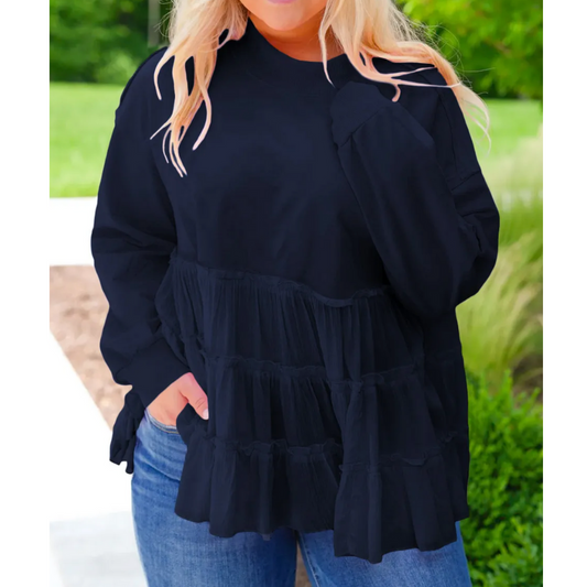 Midnight Ruffle Bliss Top