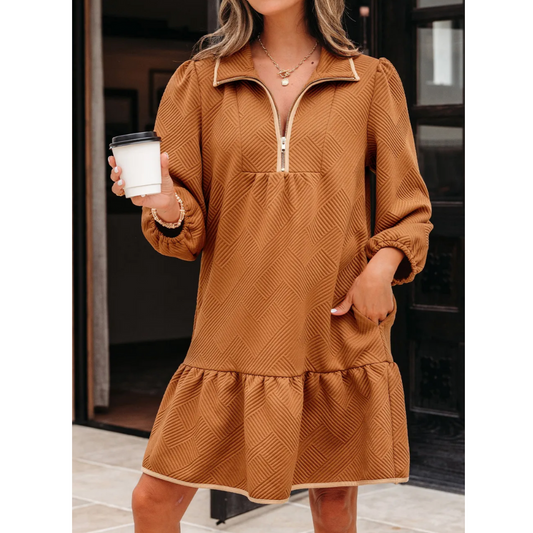 Golden Roast Zip Dress
