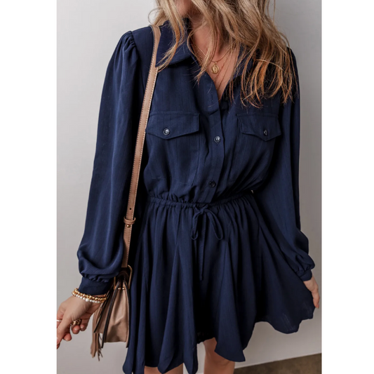 Midnight Breeze Shirt Dress