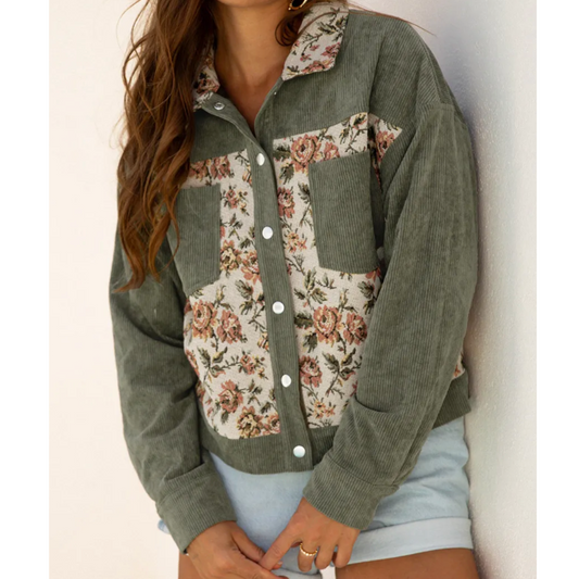 Vintage Bloom Corduroy Jacket