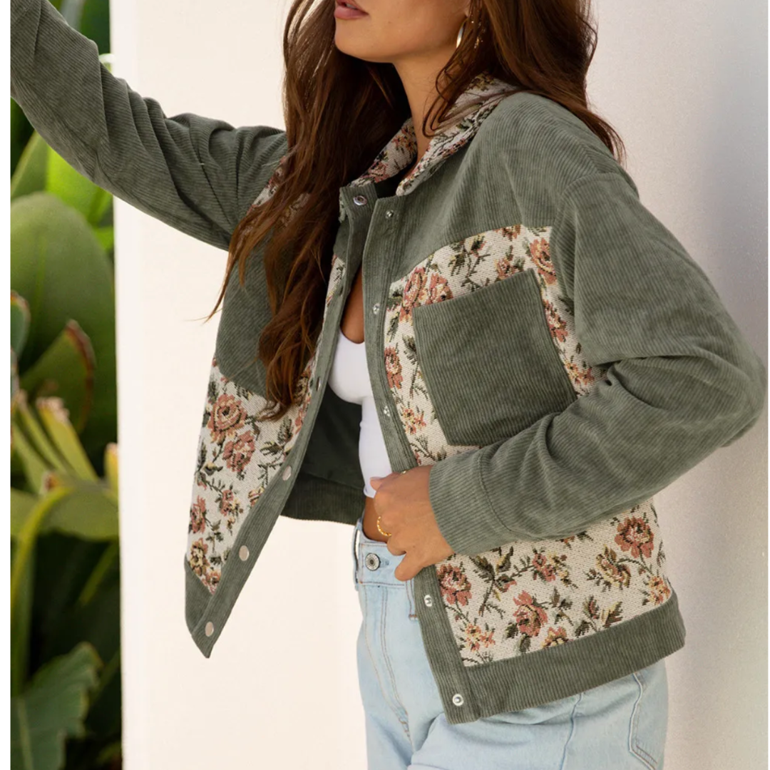 Vintage Bloom Corduroy Jacket
