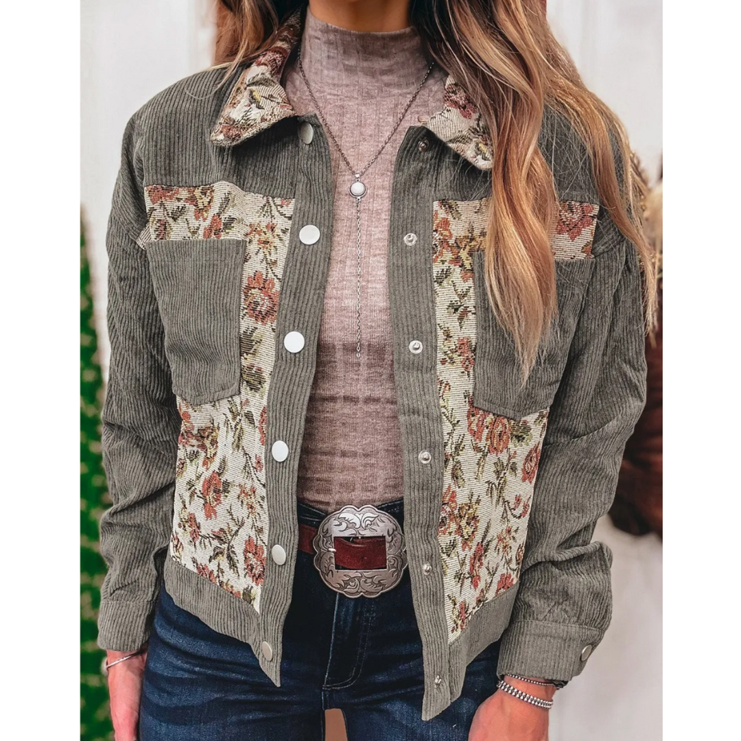 Vintage Bloom Corduroy Jacket