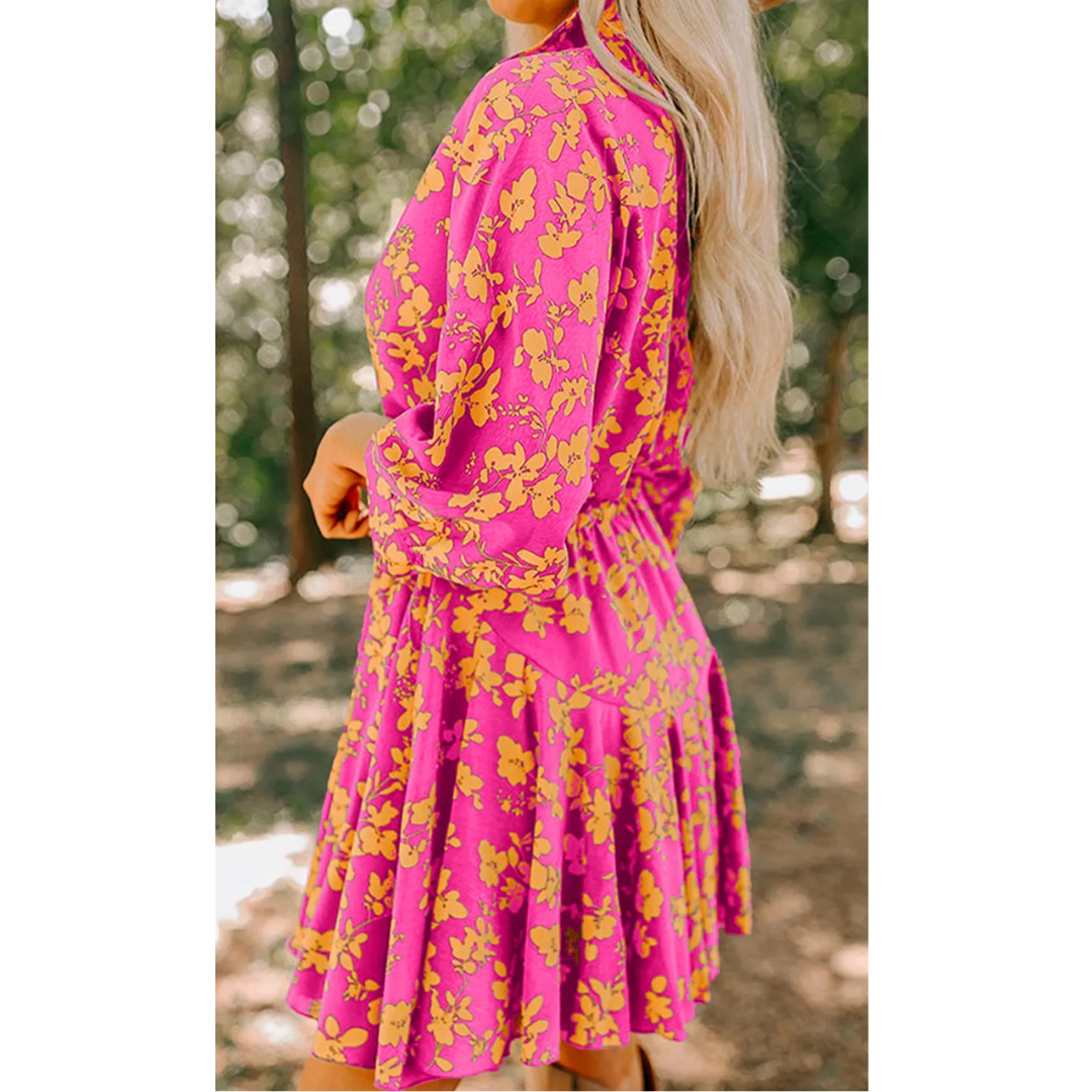 Golden Bloom Shirt Dress