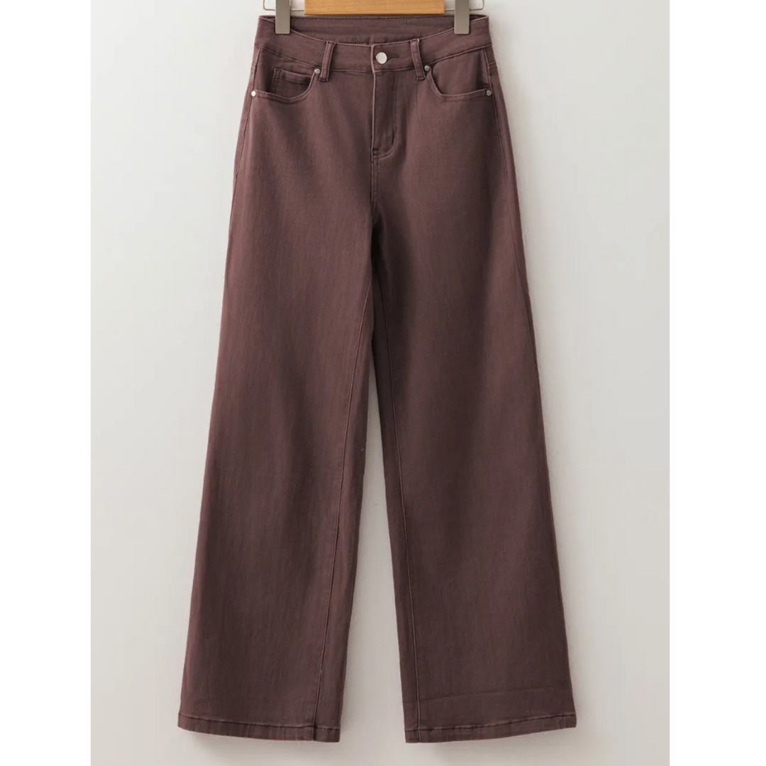 Mocha Horizon Wide-Leg Jeans