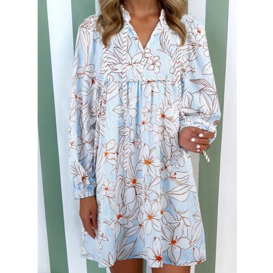 Sky Bloom Tunic Dress