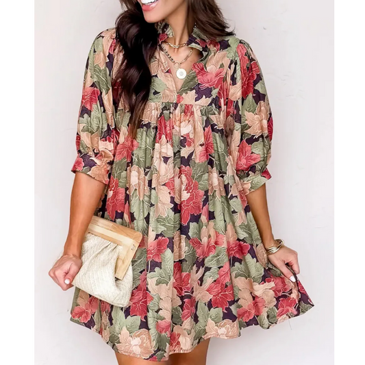 Autumn Bloom Babydoll Dress