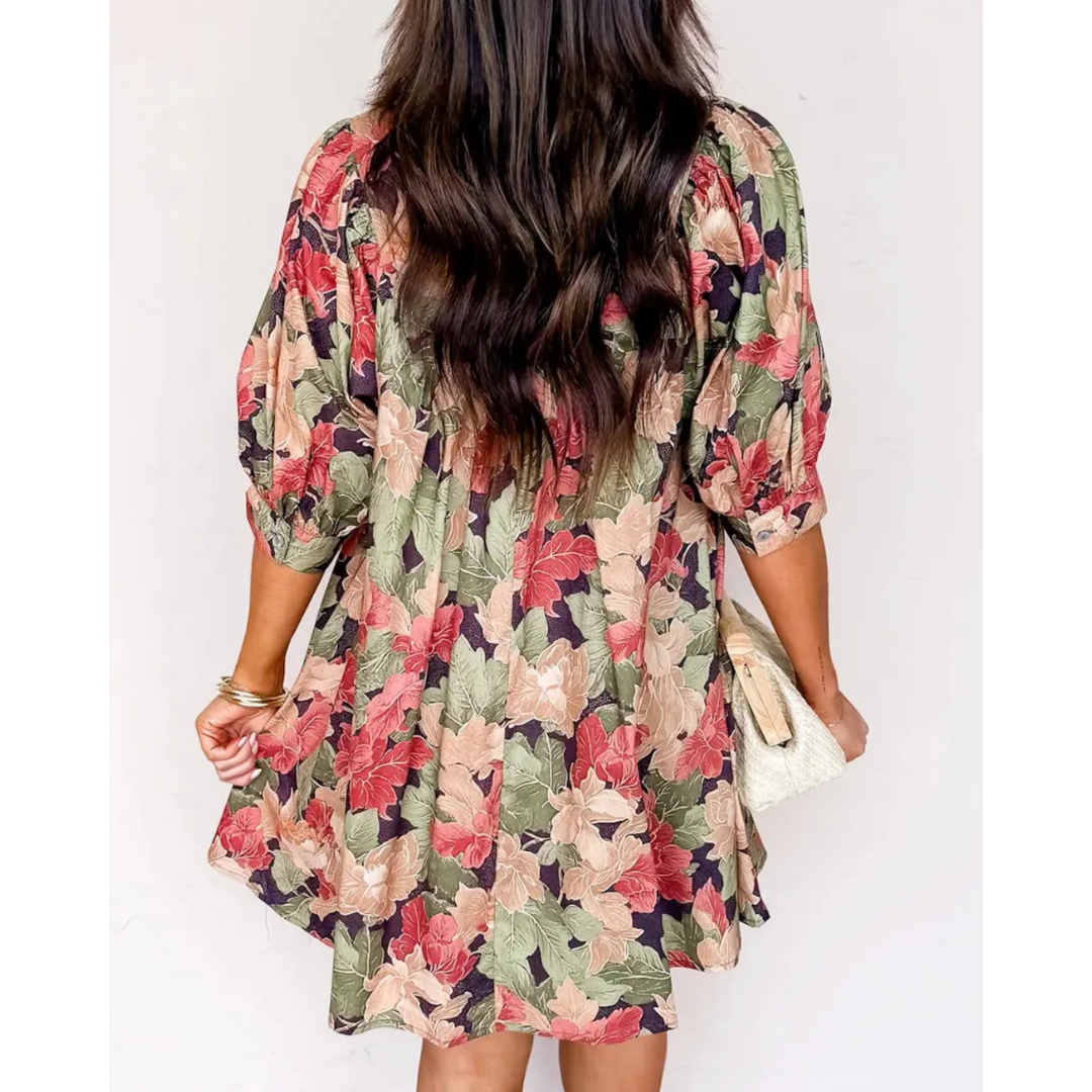 Autumn Bloom Babydoll Dress