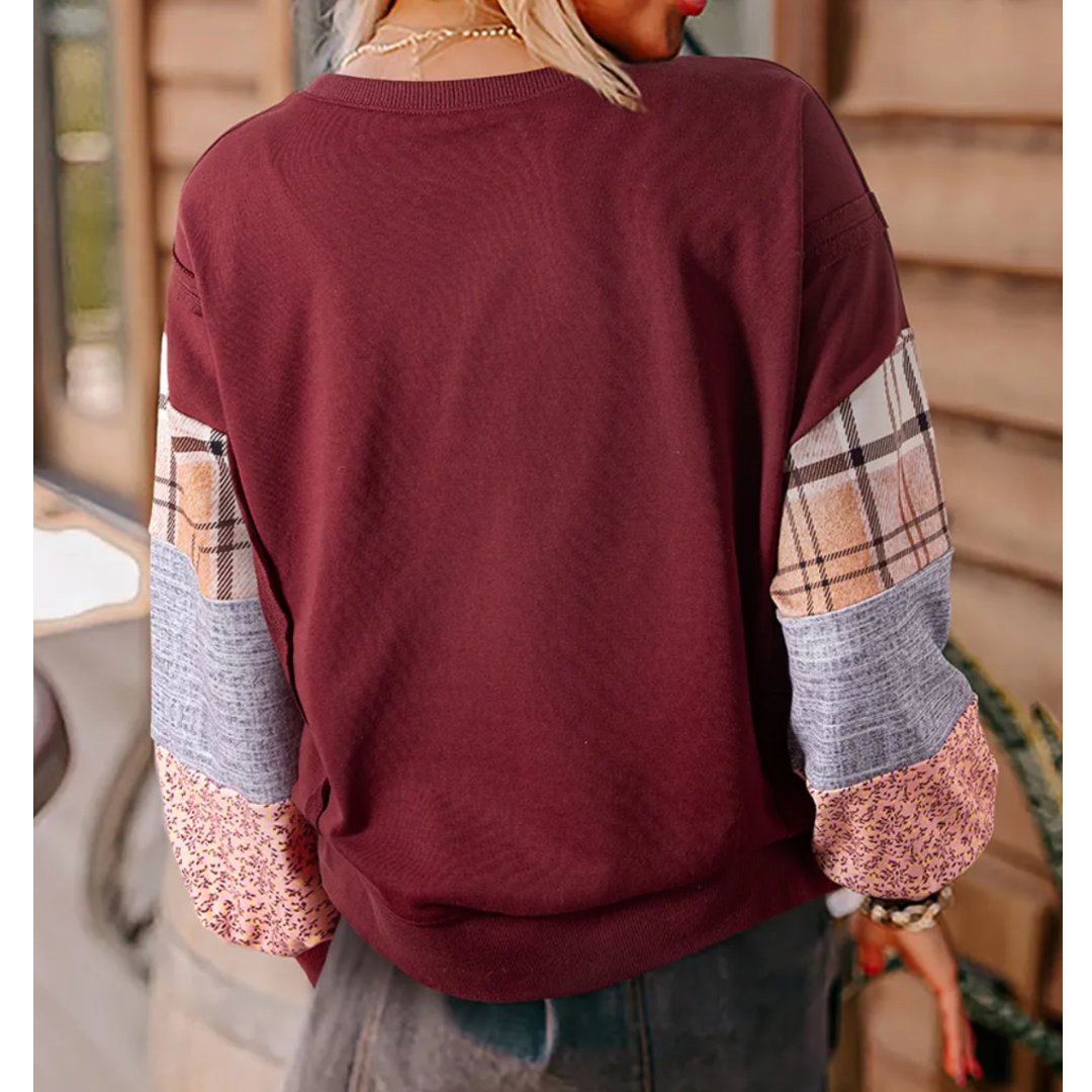 Patchwork Autumn Charm Sweatshirt