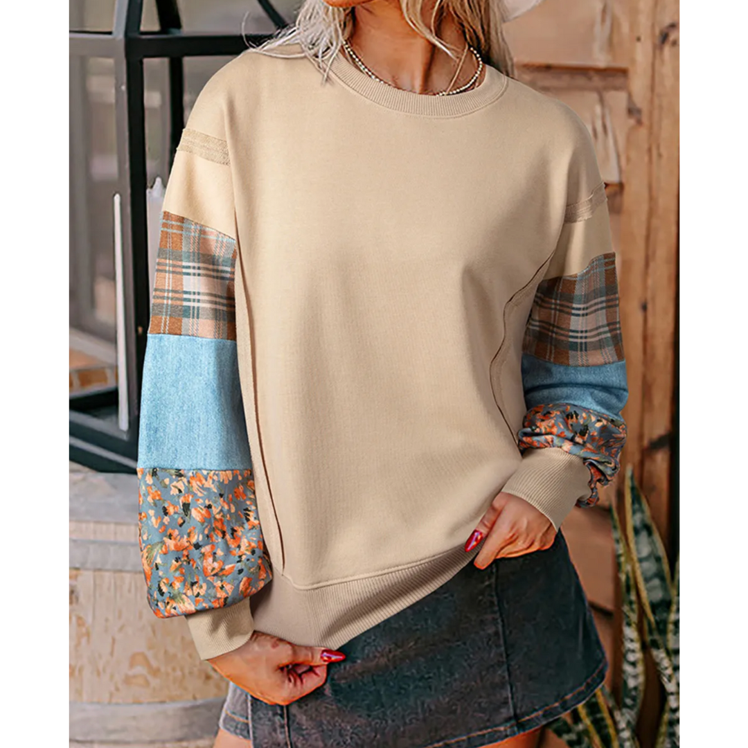 Patchwork Autumn Charm Sweatshirt