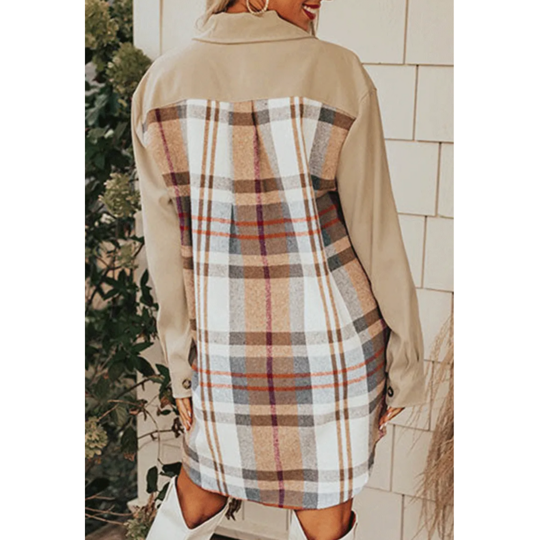 Autumn Trails Plaid Shirt Dress