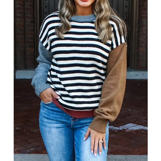 The Autumn Contrast Stripe Sweater