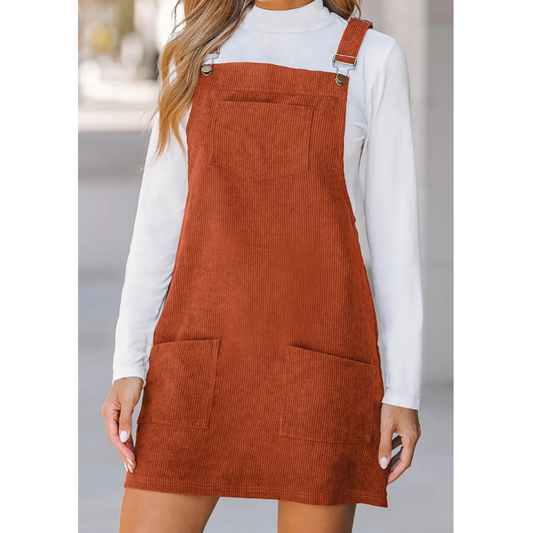 Autumn Ember Corduroy Overall Dress