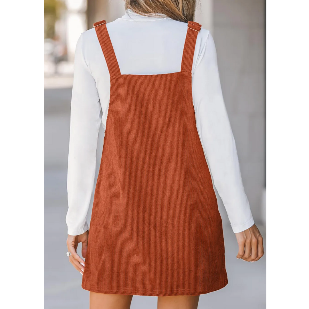 Autumn Ember Corduroy Overall Dress