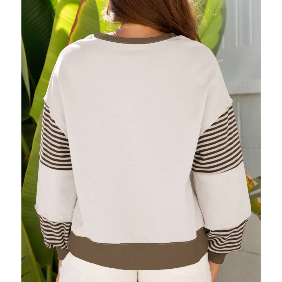 Coastal Stripe Contrast Sweatshirt