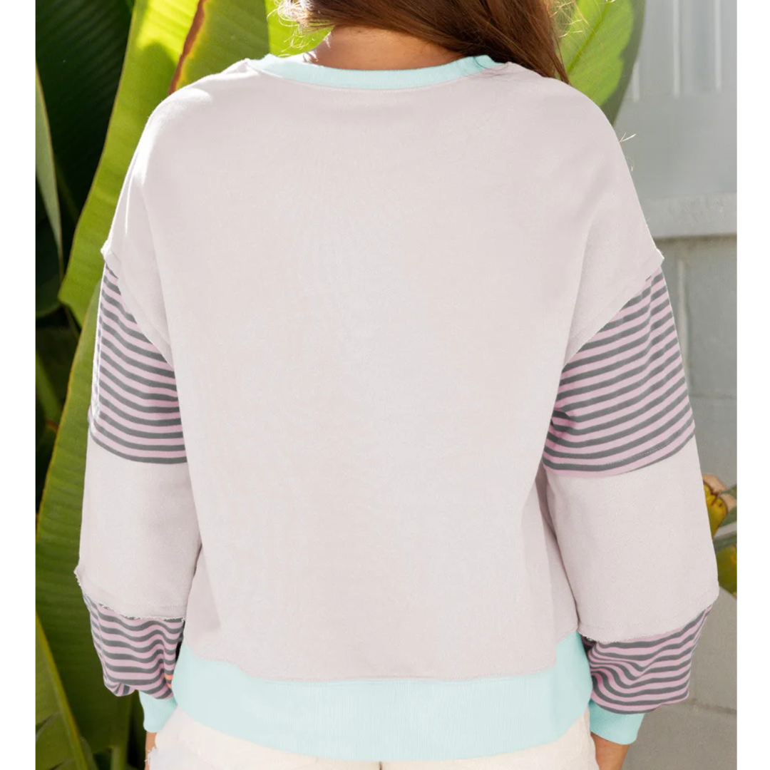 Coastal Stripe Contrast Sweatshirt