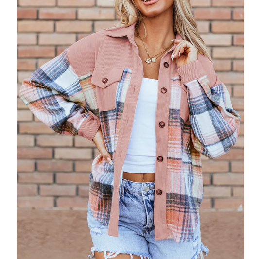 Autumn Clay Plaid Shacket
