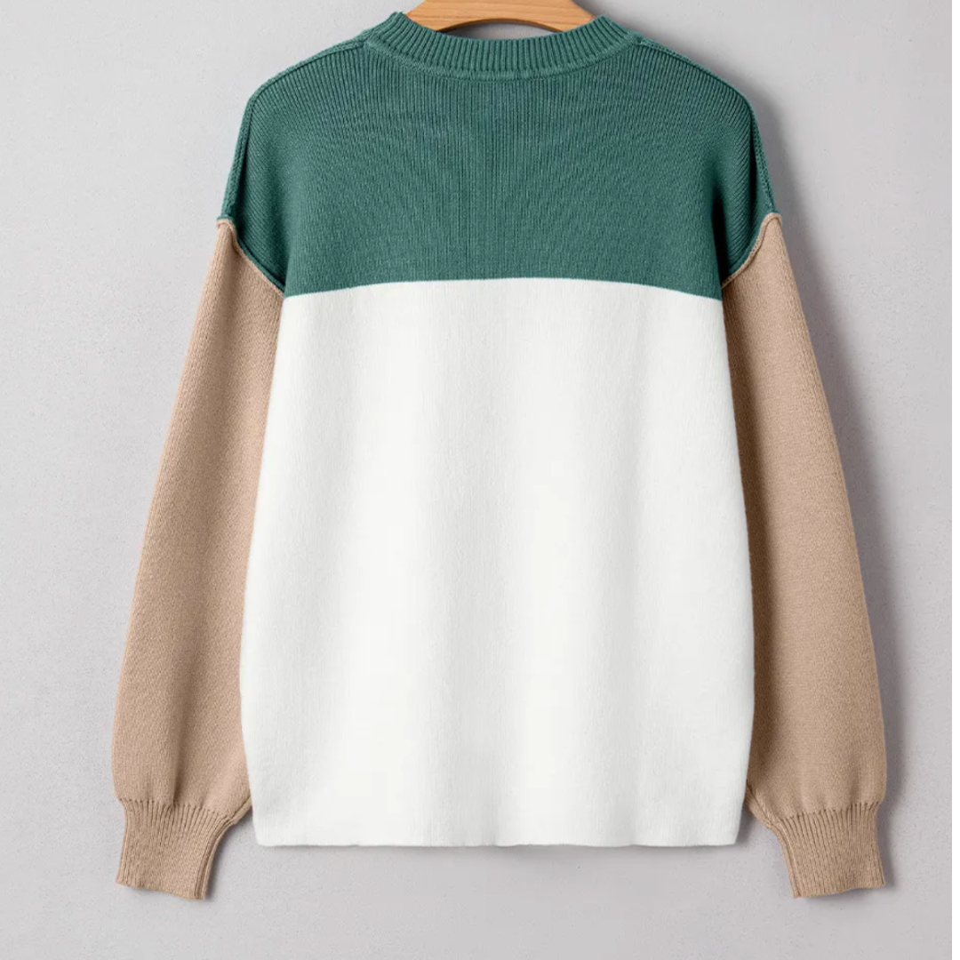 Forest Breeze Colorblock Sweater