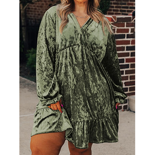 Velour Glow Babydoll Dress