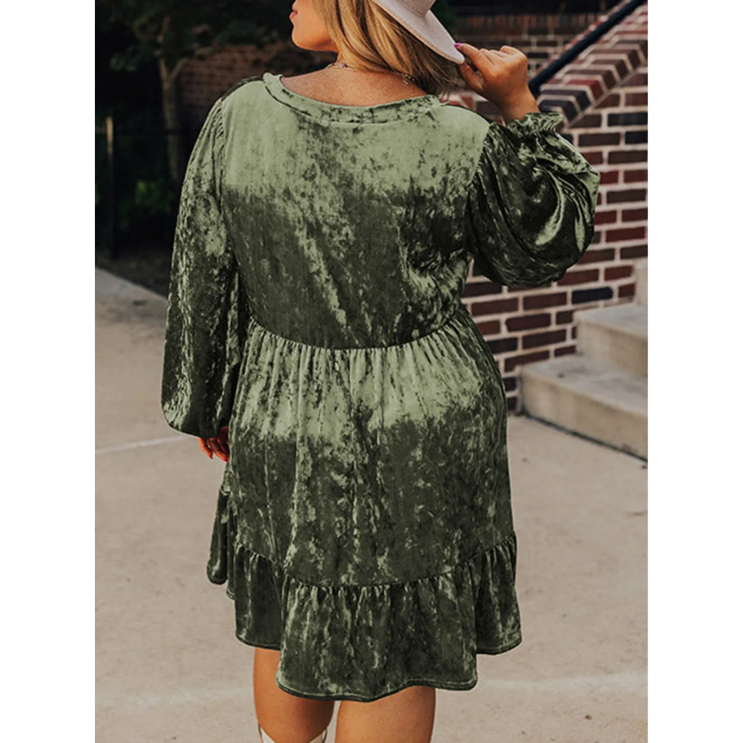 Velour Glow Babydoll Dress
