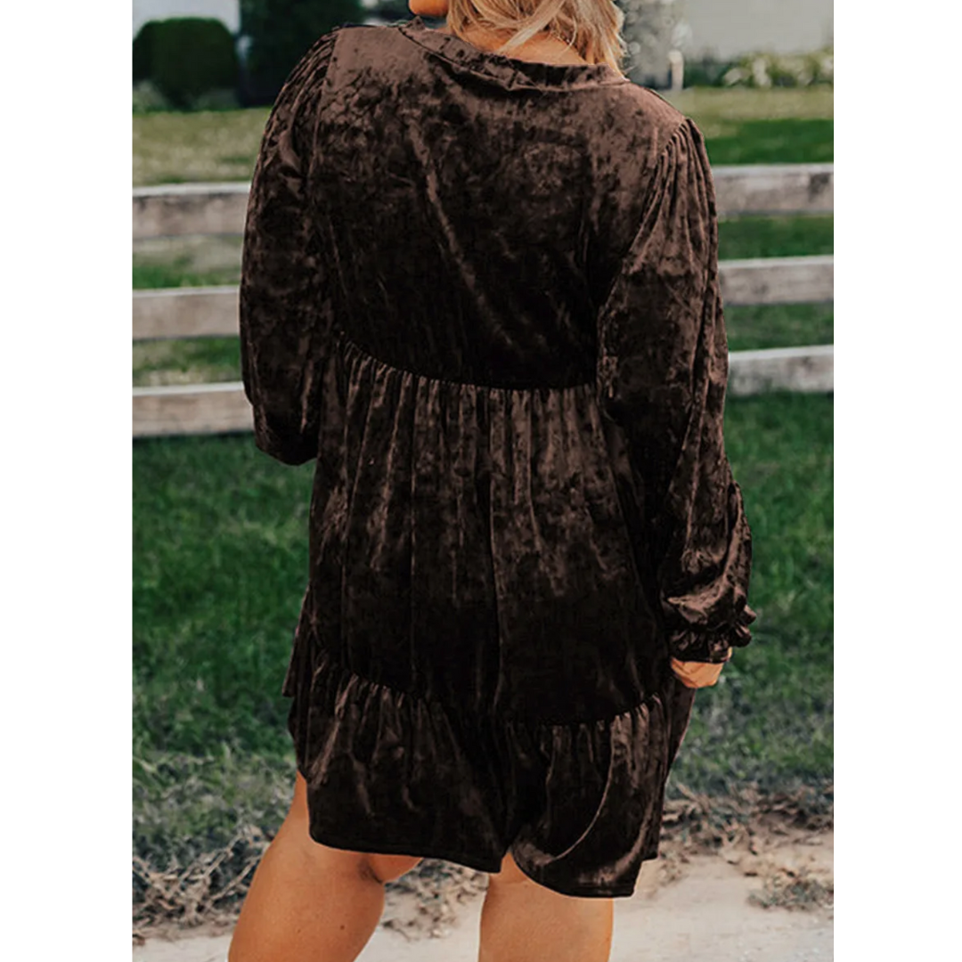 Velour Glow Babydoll Dress