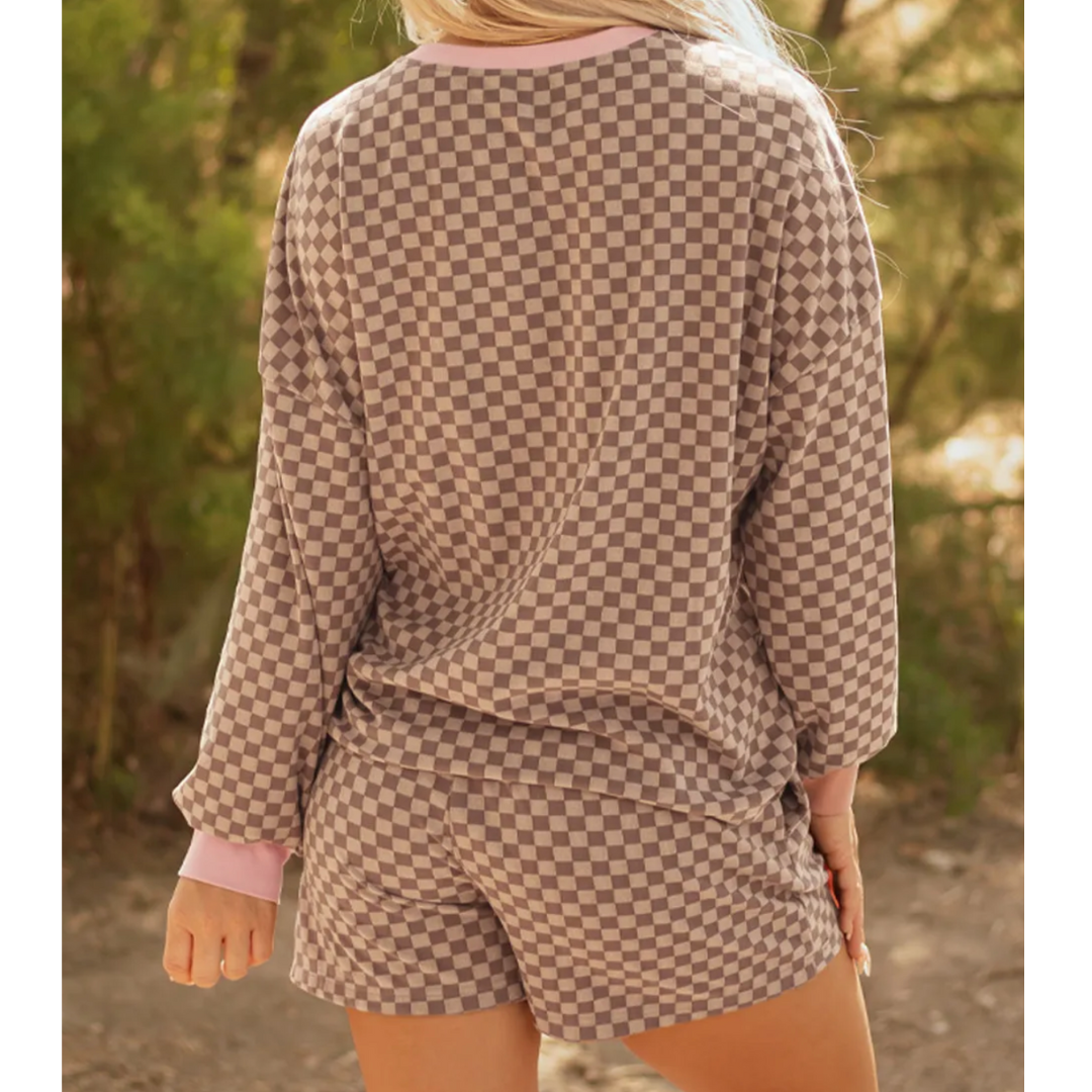 Checkerboard Bliss Shorts Set