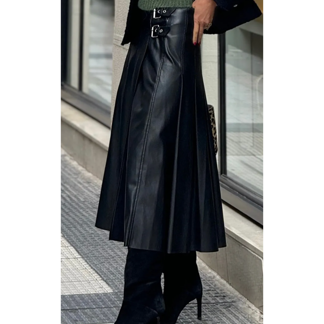 Midnight Buckle Midi Skirt