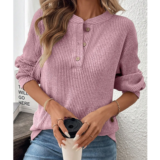 Cozy Charm Waffle Henley