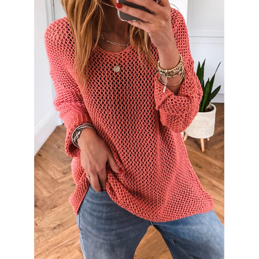 Coastal Breeze, Open Knit Lightweight Sweater