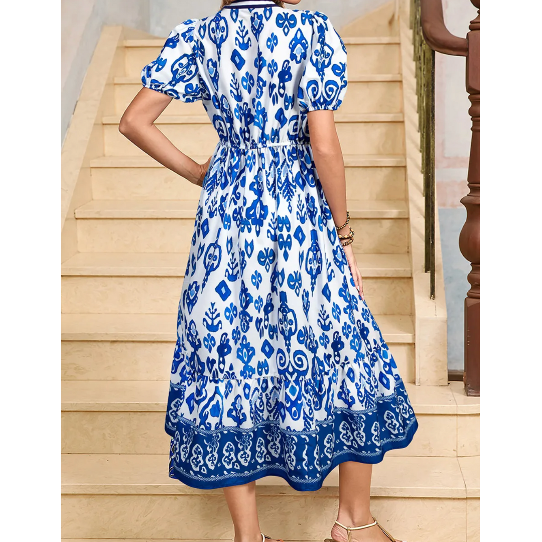 Santorini Breeze Midi Dress