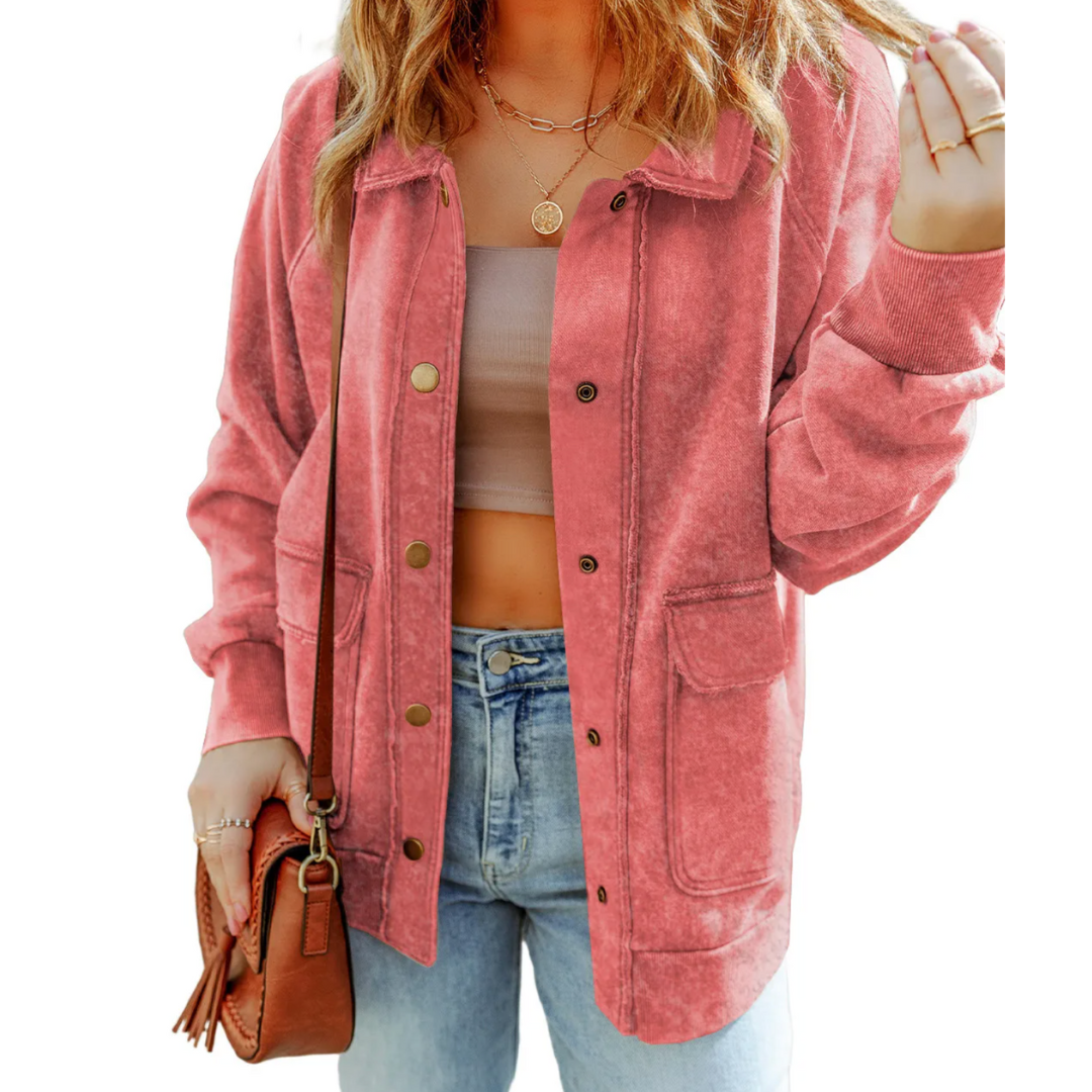 Rustic Charm Mineral Wash Shacket