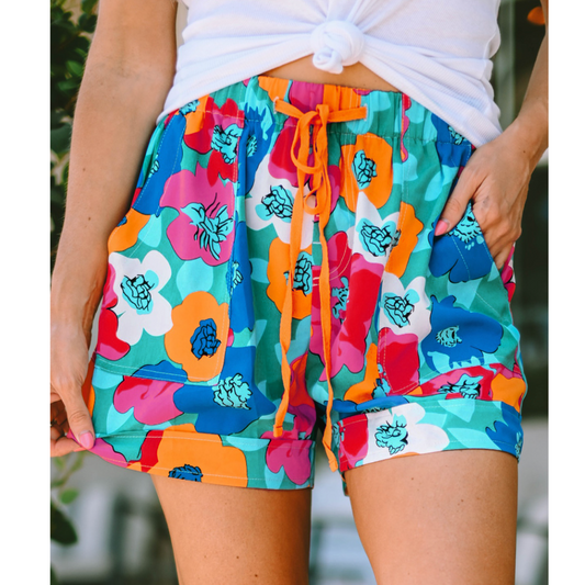 Tropical Getaways, Drawstring Shorts with Pockets