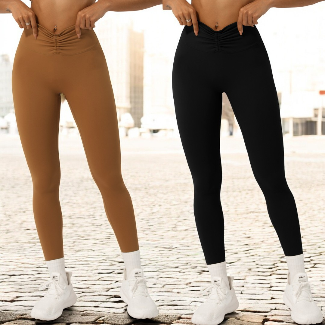 Healthy Competition, V Cinched High Waist Yoga Leggings