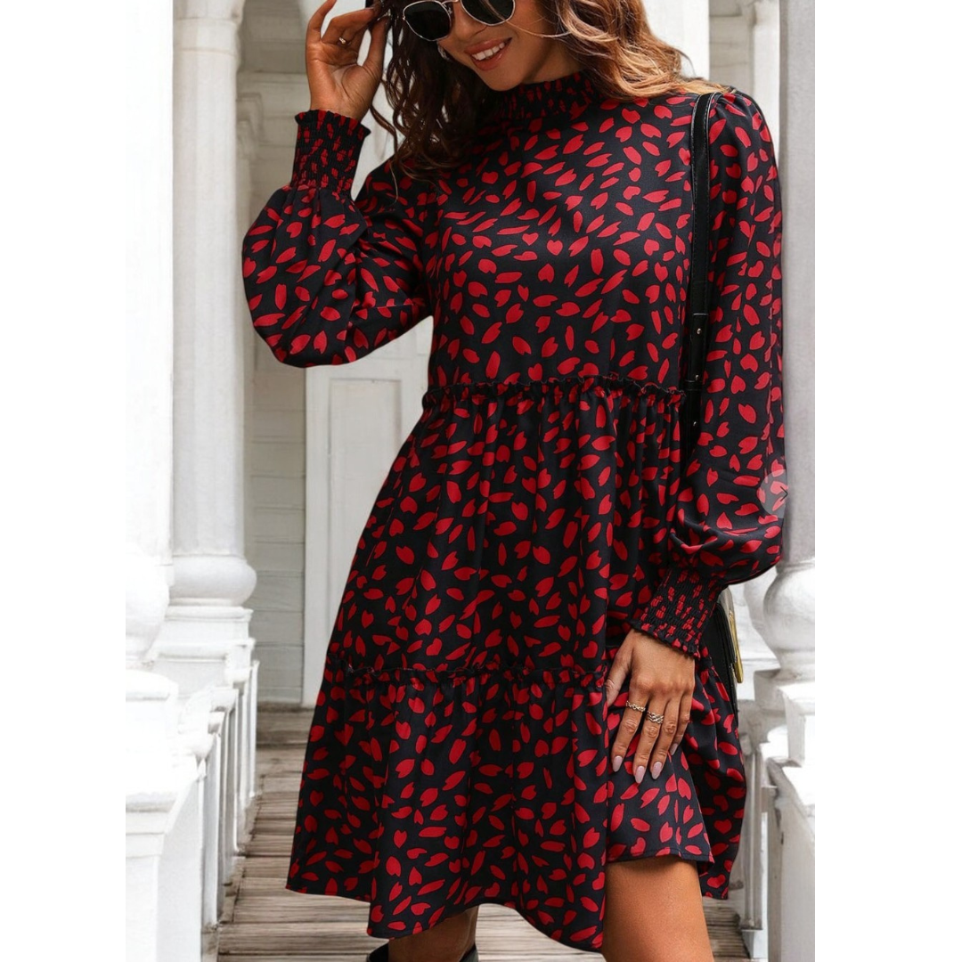 With Wild Confidence, Long Sleeve Tier Ruffle Dress