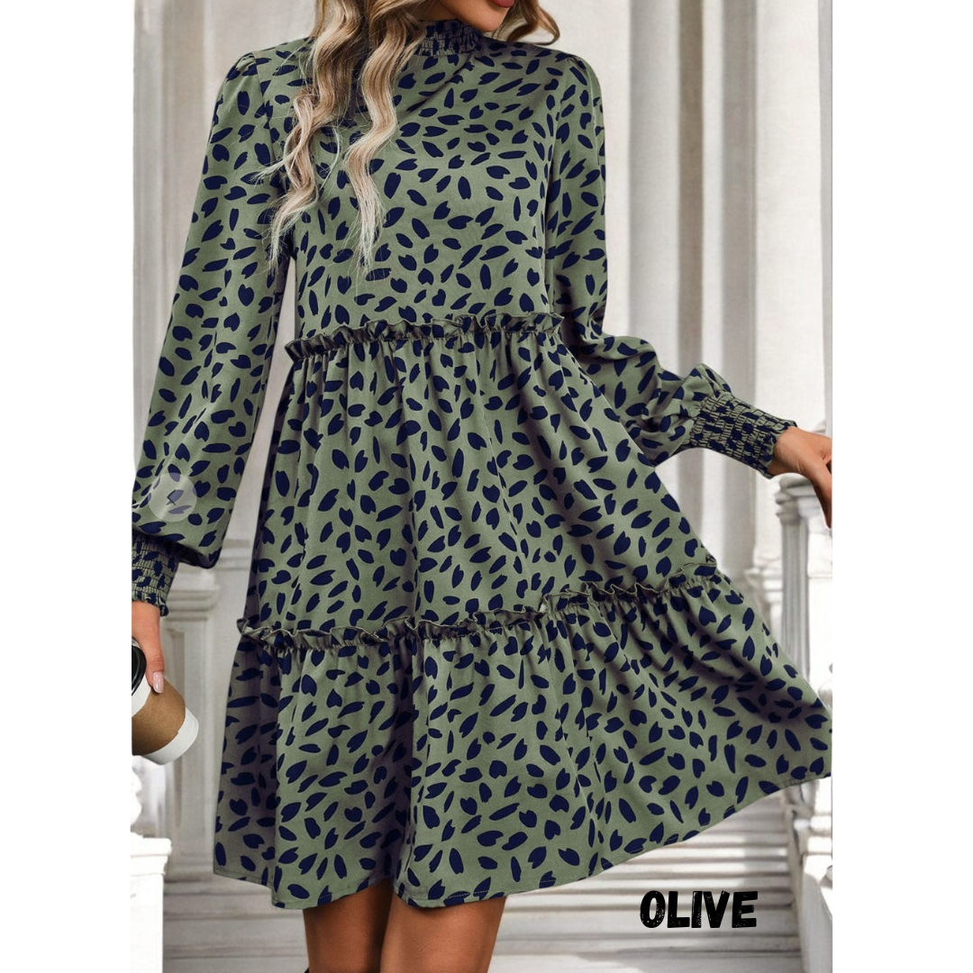 With Wild Confidence, Long Sleeve Tier Ruffle Dress