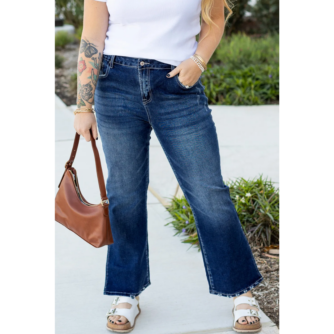 Let's Break It Down, Side Slit Denim Jeans ( 1X-4X)